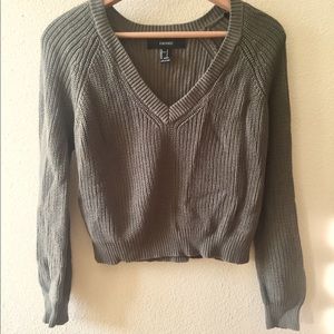 Sage Green Cropped Sweater